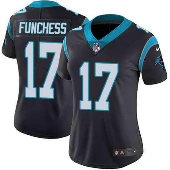 Nike Panthers #17 Devin Funchess Black Team Color Womens Stitched NFL Vapor Untouchable Limited Jersey